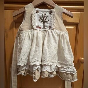 Well Dressed Wolf White, Cream and Tan Cotton Dress